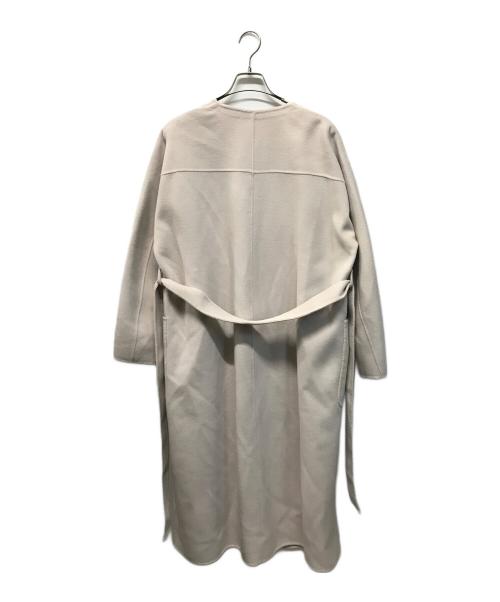 DRESSTERIOR（ドレステリア）DRESSTERIOR (ドレステリア) Super140's ノーカラーリバーコート ピンク サイズ:SIZE 36の古着・服飾アイテム