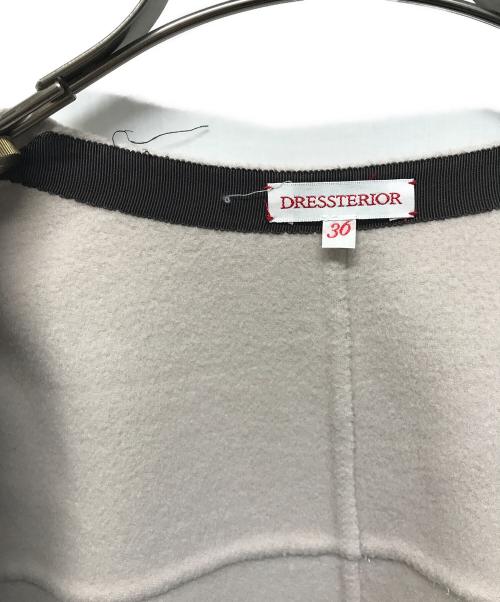 DRESSTERIOR（ドレステリア）DRESSTERIOR (ドレステリア) Super140's ノーカラーリバーコート ピンク サイズ:SIZE 36の古着・服飾アイテム