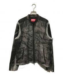 DIESEL（ディーゼル）の古着「ジップアップ ライダースジャケット J-EVERT」｜グレー
