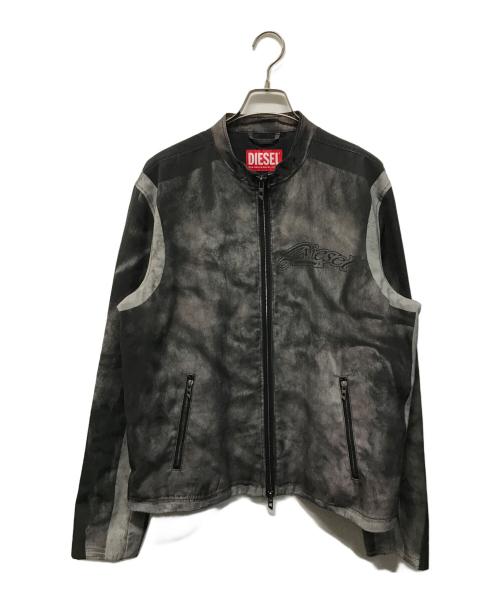 DIESEL（ディーゼル）DIESEL (ディーゼル) ジップアップ ライダースジャケット J-EVERT グレー サイズ:50/XLの古着・服飾アイテム