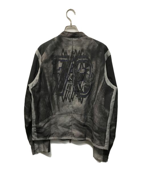 DIESEL（ディーゼル）DIESEL (ディーゼル) ジップアップ ライダースジャケット J-EVERT グレー サイズ:50/XLの古着・服飾アイテム
