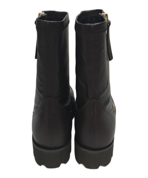 卑弥呼（ヒミコ）卑弥呼 (ヒミコ) トラックソールサイドジップストレッチブーツ ブラウン サイズ:SIZE 24cmの古着・服飾アイテム