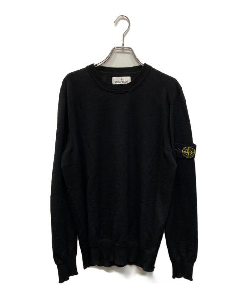 STONE ISLAND（ストーンアイランド）STONE ISLAND (ストーンアイランド) ワッペン付きニット ブラック サイズ:SIZE Lの古着・服飾アイテム