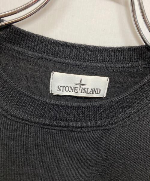 STONE ISLAND（ストーンアイランド）STONE ISLAND (ストーンアイランド) ワッペン付きニット ブラック サイズ:SIZE Lの古着・服飾アイテム
