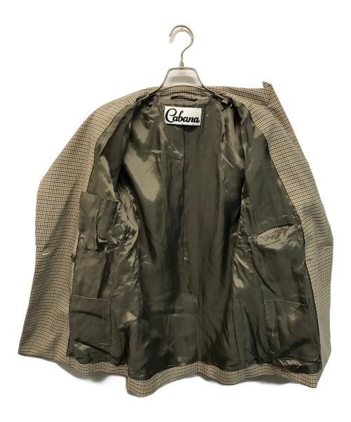 CABANA（カバナ）cabana (カバナ) グレンチェックウールダブルジャケット ベージュ サイズ:Mの古着・服飾アイテム