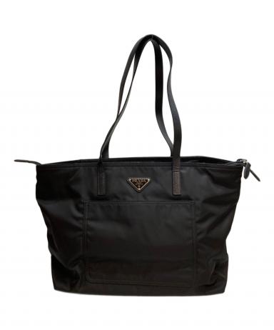 【未使用級】PRADA　トートバッグ　三角ロゴプレート　ギャランティーカード 中古・古着通販】PRADA (プラダ) トライアングルロゴプレート ナイロン