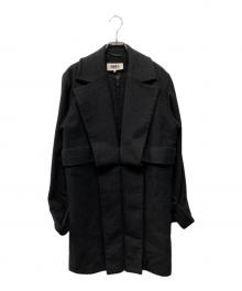 MM6 Maison Margiela（エムエムシックスメゾンマルジェラ）の古着「ウールジップアップコート イタリア製」｜ブラック