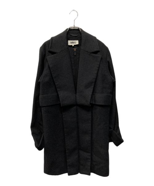 MM6 Maison Margiela（エムエムシックスメゾンマルジェラ）MM6 Maison Margiela (エムエムシックスメゾンマルジェラ) ウールジップアップコート イタリア製 ブラック サイズ:Sの古着・服飾アイテム