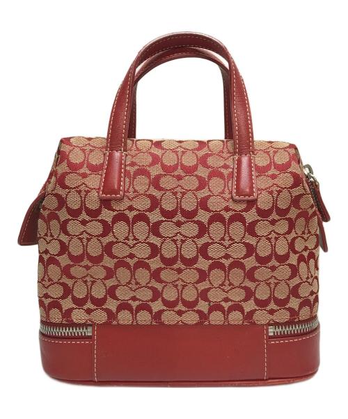 COACH（コーチ）COACH (コーチ) ハンドバッグ 2室 レッドの古着・服飾アイテム