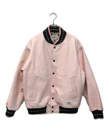 WACKO MARIA（ワコマリア）の古着「Leather Varsity Jacket レザースタジャン」｜ピンク