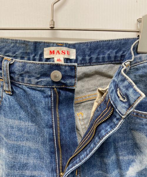 masu（エムエーエスユー）masu (エムエーエスユー) BOYS FEATHER BELL-BOTTOM JEANS(ボーイズ フェザー ベルボトム ジーンズ) 日本製 インディゴ サイズ:SIZE 46の古着・服飾アイテム