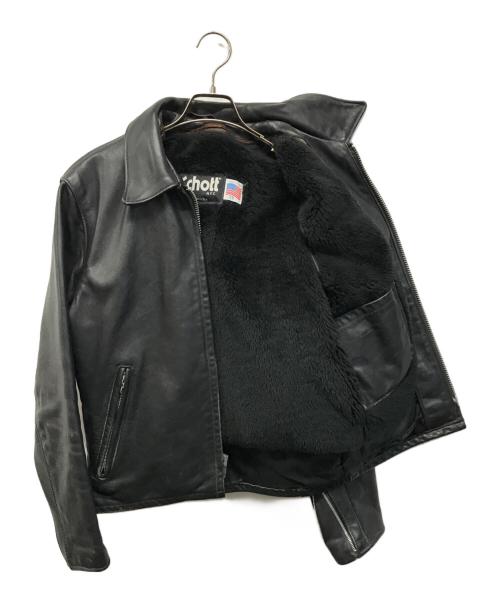Schott（ショット）Schott (ショット) ボアライナー付レザージャケット 642 USA製 ブラック サイズ:SIZE 38の古着・服飾アイテム