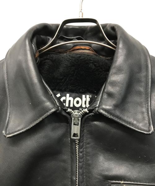 Schott（ショット）Schott (ショット) ボアライナー付レザージャケット 642 USA製 ブラック サイズ:SIZE 38の古着・服飾アイテム