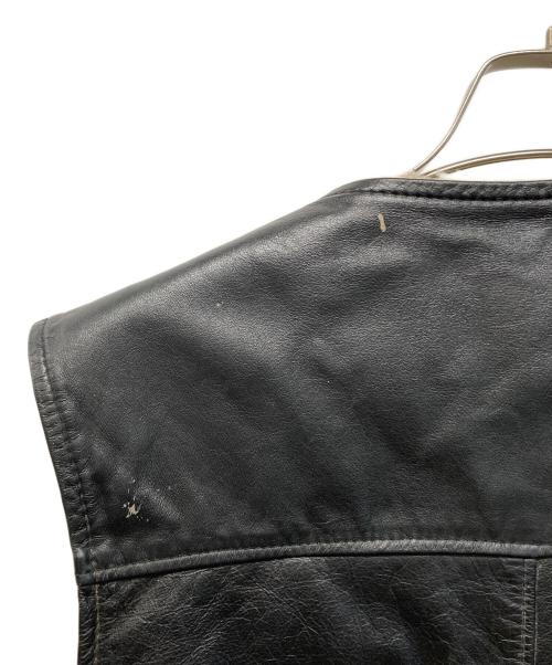 HARLEY-DAVIDSON（ハーレーダビッドソン）HARLEY-DAVIDSON (ハーレーダビッドソン) 裏ボアレザーベスト 70ｓ AMF期 ブラック×ホワイト サイズ:Mの古着・服飾アイテム