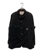 SUGAR CANEシュガーケーン）の古着「FICTION ROMANCE 11oz. BLACK DENIM WORK COAT(フィクション ロマンス 11オンス ブラック デニム ワーク コート)」｜ブラック