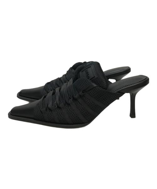 YELLO（イエロ）YELLO (イエロ) shooter sneaker mules  ミュール ブラック サイズ:Lの古着・服飾アイテム