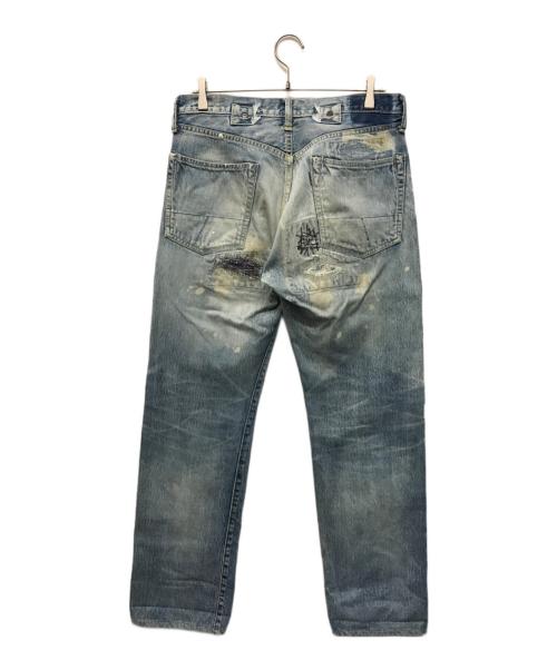 KAPITAL（キャピタル）KAPITAL (キャピタル) BORO クラッシュ加工デニムパンツ 岡山御津工場産 日本製 インディゴ サイズ:SIZE 34の古着・服飾アイテム