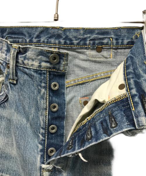 KAPITAL（キャピタル）KAPITAL (キャピタル) BORO クラッシュ加工デニムパンツ 岡山御津工場産 日本製 インディゴ サイズ:SIZE 34の古着・服飾アイテム