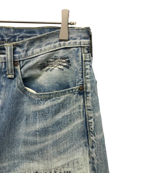 KAPITAL（キャピタル）KAPITAL (キャピタル) BORO クラッシュ加工デニムパンツ 岡山御津工場産 日本製 インディゴ サイズ:SIZE 34の古着・服飾アイテム