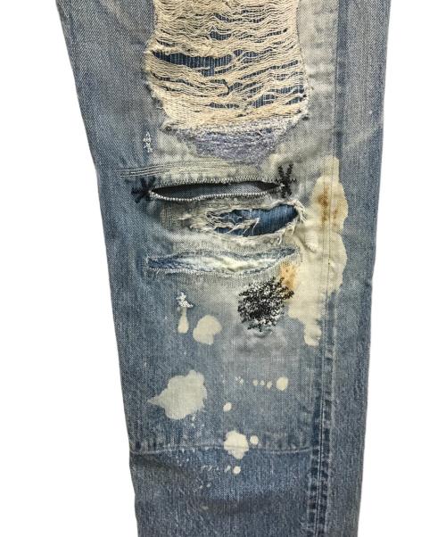 KAPITAL（キャピタル）KAPITAL (キャピタル) BORO クラッシュ加工デニムパンツ 岡山御津工場産 日本製 インディゴ サイズ:SIZE 34の古着・服飾アイテム