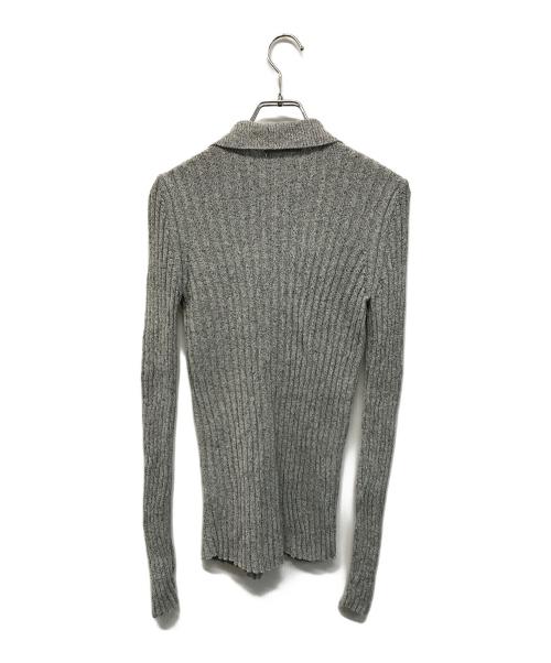 AURALEE（オーラリー）AURALEE (オーラリー) SILK COTTON MELANGE RIB KNIT SHIRT CARDIGAN(シルク コットン メランジ リブ ニット シャツ カーディガン) 日本製 グレー サイズ:SIZE 0の古着・服飾アイテム