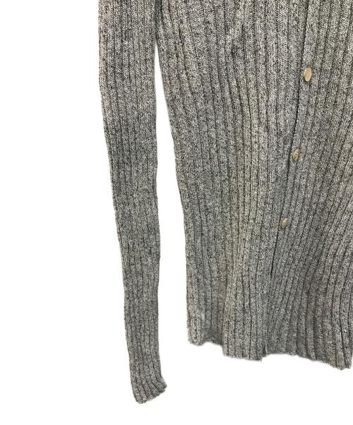 AURALEE（オーラリー）AURALEE (オーラリー) SILK COTTON MELANGE RIB KNIT SHIRT CARDIGAN(シルク コットン メランジ リブ ニット シャツ カーディガン) 日本製 グレー サイズ:SIZE 0の古着・服飾アイテム