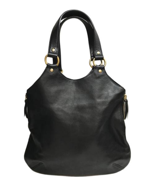 Yves Saint Laurent Rive Gauche（イヴ・サンローラン リヴ・ゴーシュ）Yves Saint Laurent Rive Gauche (イヴ・サンローラン リヴ・ゴーシュ) メトロポリスレザーハンドバッグ ブラックの古着・服飾アイテム