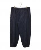 SOL soonerorlaterソル スーナーオアレイター）の古着「Pin-Stripe Balloon Pants(ピン ストライプ バルーン パンツ) 2026-2027 AW」｜ネイビー