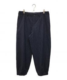 SOL soonerorlater（ソル スーナーオアレイター）の古着「Pin-Stripe Balloon Pants(ピン ストライプ バルーン パンツ) 2026-2027 AW」｜ネイビー