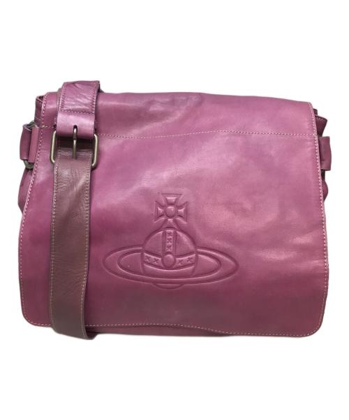 Vivienne Westwood（ヴィヴィアンウエストウッド）Vivienne Westwood (ヴィヴィアンウエストウッド) メッセンジャーバッグ レザー パープルの古着・服飾アイテム
