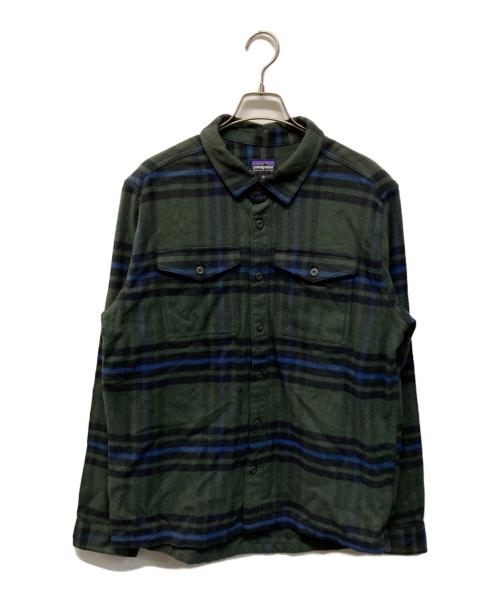 Patagonia（パタゴニア）Patagonia (パタゴニア) フィヨルド・フランネル・シャツ ブルーオリーブ サイズ:Mの古着・服飾アイテム