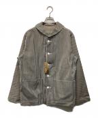 WAREHOUSE&COウエアハウス）の古着「ヒッコリー ショールカラー カバーオール U.S.NAVY SHAWL COLLAR COVERALL 日本製」｜ネイビー