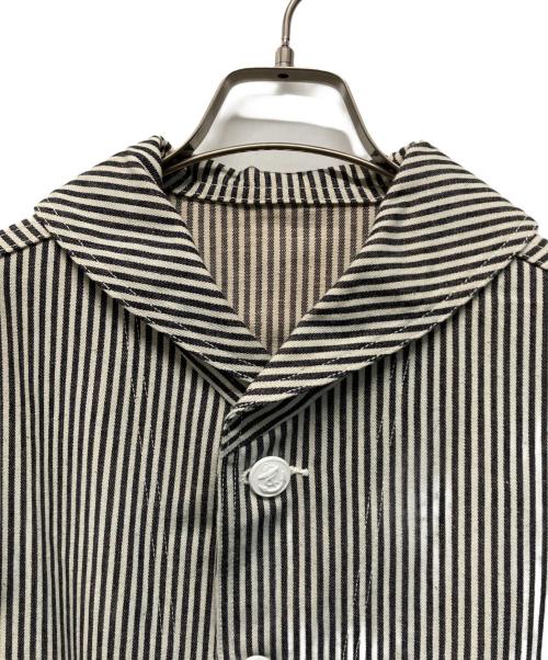 WAREHOUSE&CO（ウエアハウス）warehouse&co (ウエアハウス) ヒッコリー ショールカラー カバーオール U.S.NAVY SHAWL COLLAR COVERALL 日本製 ネイビー サイズ:SIZE 40の古着・服飾アイテム