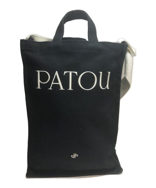 patou（パトゥ）Patou (パトゥ) オーガニックコットン ロゴ キャンバストートバッグ ブラックの古着・服飾アイテム
