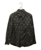 UNDERCOVER×BLANKEY JET CITYアンダーカバー×ブランキージェットシティ）の古着「スカル柄ウエスタンシャツ」｜ブラウン×ブラック