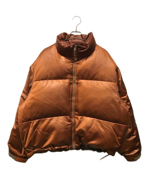 BEAMS（ビームス）BEAMS (ビームス) ワイドショートフィット レザールック ダウン ブルゾン ブラウン サイズ:L 未使用品の古着・服飾アイテム