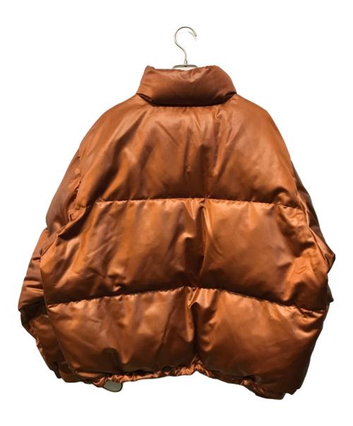 BEAMS（ビームス）BEAMS (ビームス) ワイドショートフィット レザールック ダウン ブルゾン ブラウン サイズ:L 未使用品の古着・服飾アイテム