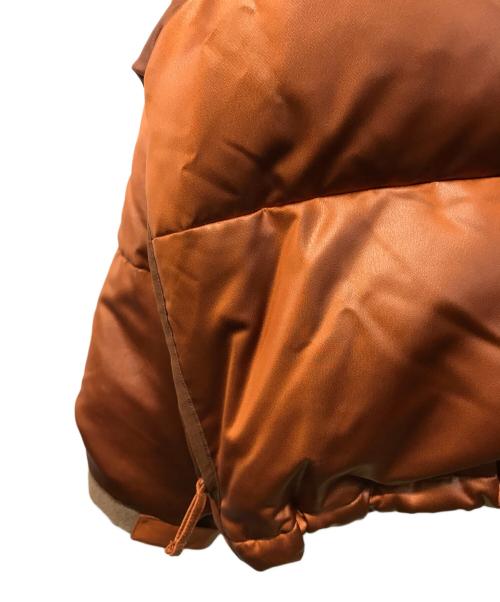 BEAMS（ビームス）BEAMS (ビームス) ワイドショートフィット レザールック ダウン ブルゾン ブラウン サイズ:L 未使用品の古着・服飾アイテム