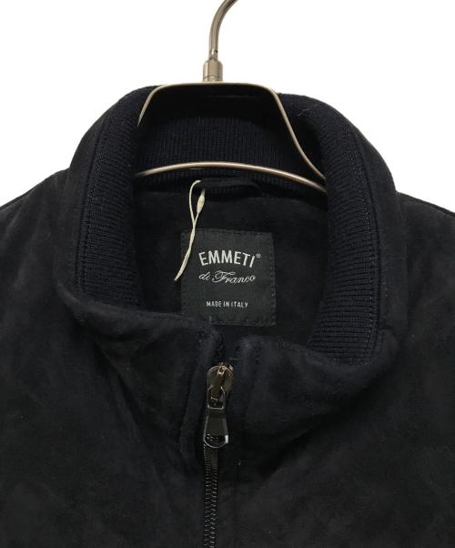 EMMETI（エンメティ）EMMETI (エンメティ) ゴートレザースエードダウンベスト イタリア製 ブラック サイズ:SIZE 48の古着・服飾アイテム