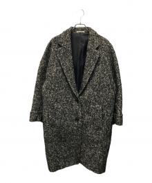 COUTURE D’ADAM（クチュール・ド・アダム）の古着「Cocoon GRAY COAT(コクーン グレー コート) シルク混 日本製」｜ブラック