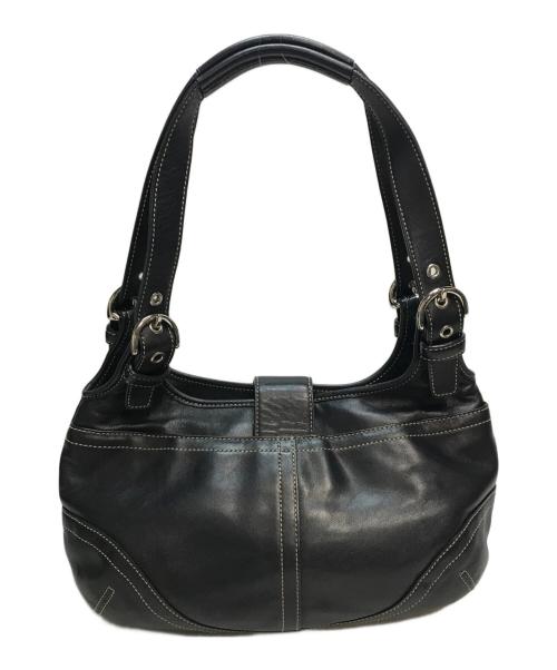 COACH（コーチ）COACH (コーチ) ホーボー レザーワンショルダーバッグ ブラックの古着・服飾アイテム