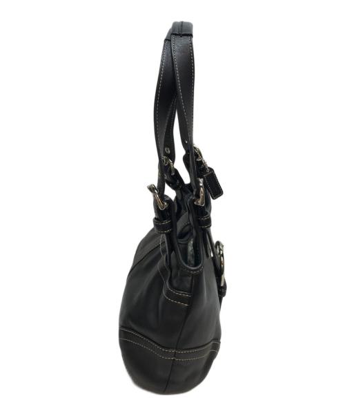 COACH（コーチ）COACH (コーチ) ホーボー レザーワンショルダーバッグ ブラックの古着・服飾アイテム
