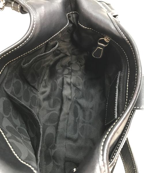 COACH（コーチ）COACH (コーチ) ホーボー レザーワンショルダーバッグ ブラックの古着・服飾アイテム