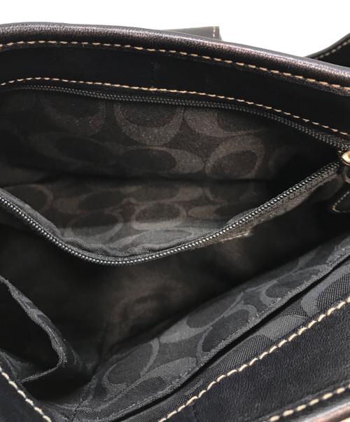 COACH（コーチ）COACH (コーチ) ホーボー レザーワンショルダーバッグ ブラックの古着・服飾アイテム