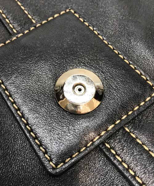 COACH（コーチ）COACH (コーチ) ホーボー レザーワンショルダーバッグ ブラックの古着・服飾アイテム