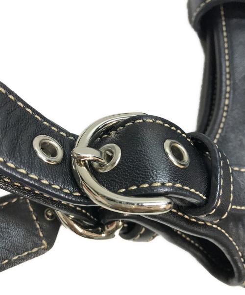 COACH（コーチ）COACH (コーチ) ホーボー レザーワンショルダーバッグ ブラックの古着・服飾アイテム