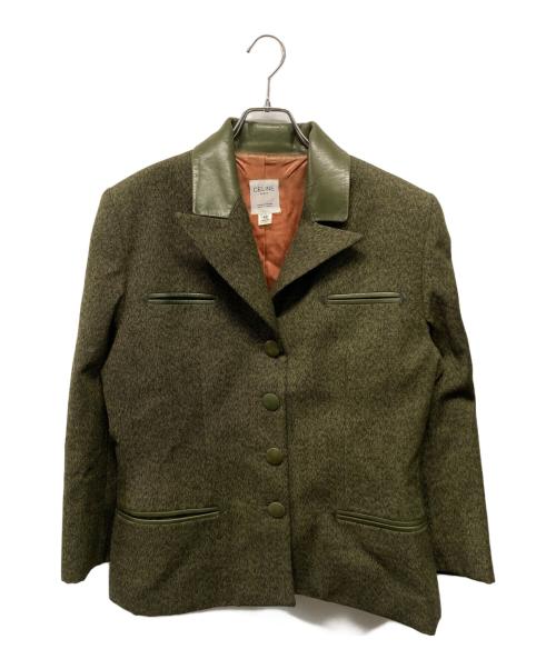 CELINE（セリーヌ）CELINE (セリーヌ) ツイードセットアップ フランス製 グリーン サイズ:SIZE 42の古着・服飾アイテム