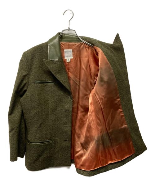 CELINE（セリーヌ）CELINE (セリーヌ) ツイードセットアップ フランス製 グリーン サイズ:SIZE 42の古着・服飾アイテム