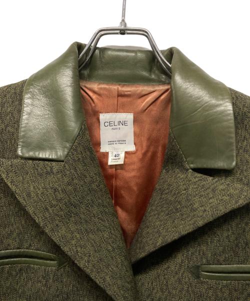 CELINE（セリーヌ）CELINE (セリーヌ) ツイードセットアップ フランス製 グリーン サイズ:SIZE 42の古着・服飾アイテム