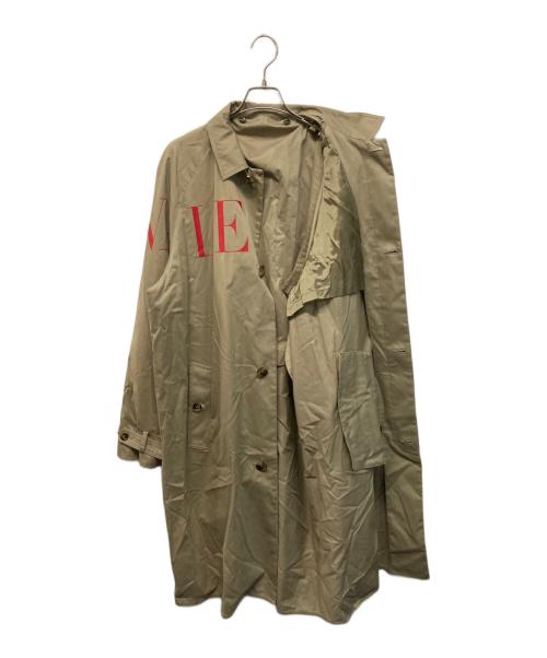 VALENTINO（ヴァレンティノ）VALENTINO (ヴァレンティノ) ロゴプリントコットンステンカラーコート ベージュ サイズ:SIZE 48の古着・服飾アイテム